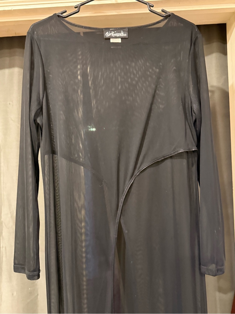 Vintage early 90s Black Sheer Long Sleeve sheer top